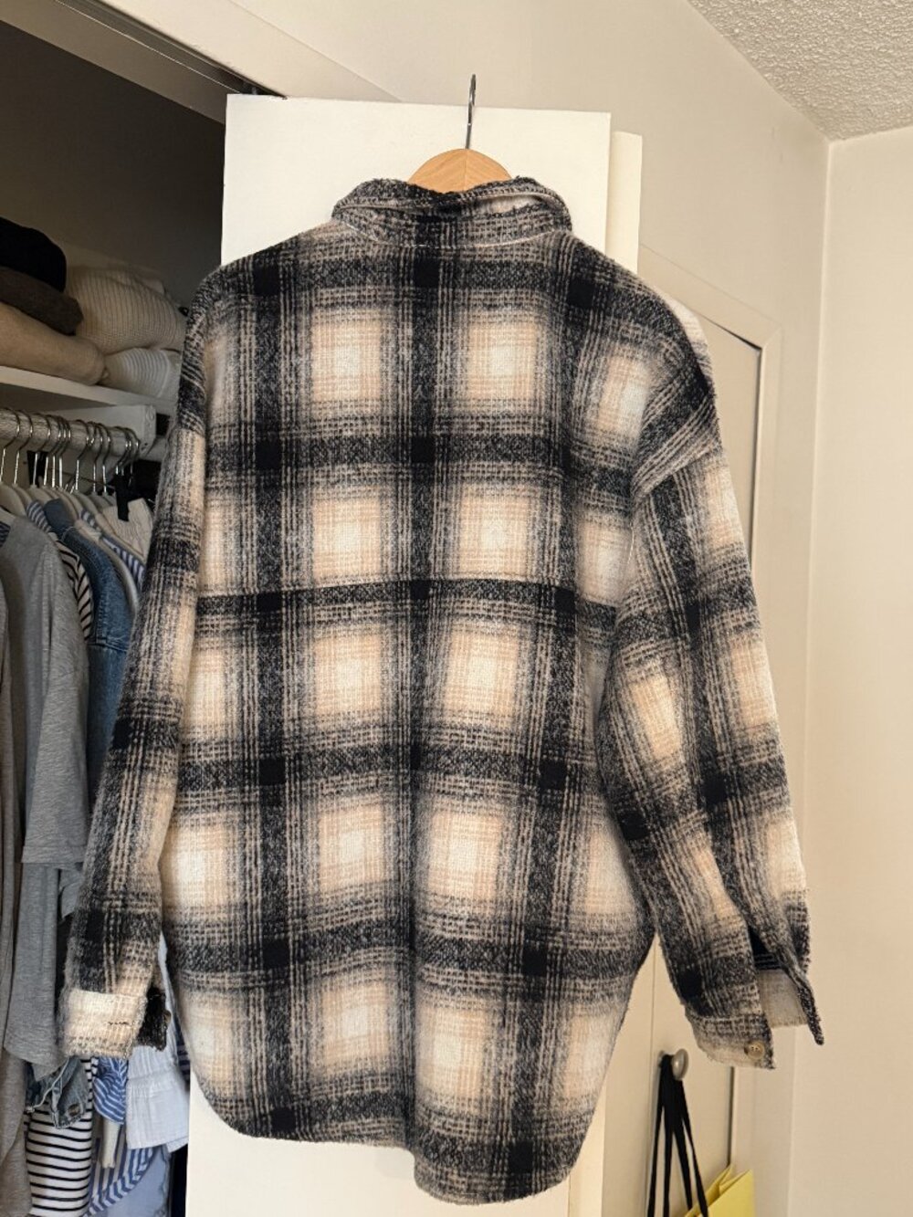 12th Tribe Axel Black Plaid Shacket (Small) - Picture 12 of 12